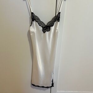 Victoria's Secret White Slip with Black Lace